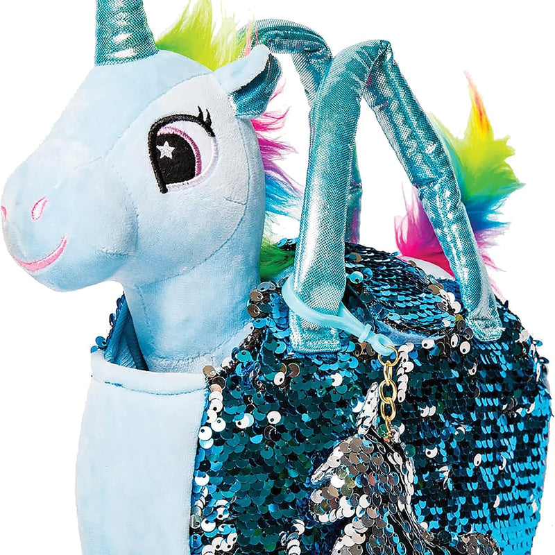 Little Jupiter Plush Pet Set w/Purse - Stuffed Animals for Girls - Unicorn Plush - Stuffed Plushies - Gift for Age 4-5 - 6-7 yrs (White Unicorn)