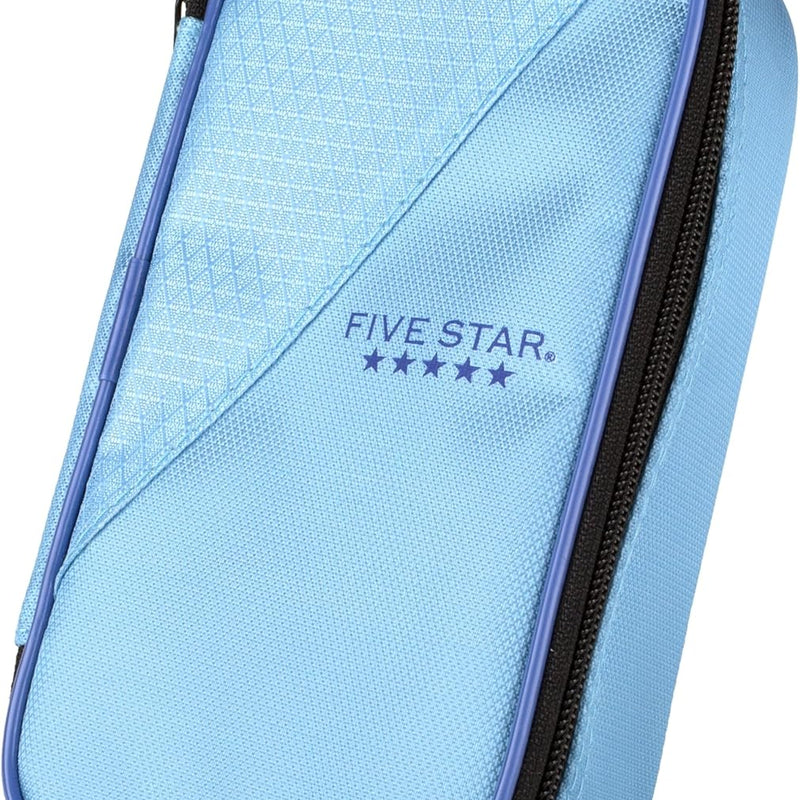 Five Star Pencil Pouch, Pen Case, High-Capacity Zipper Pouch, Storage Organizer for School Supplies Earbuds Chargers Cables Makeup, Blue/Denim (500212F-ECM)