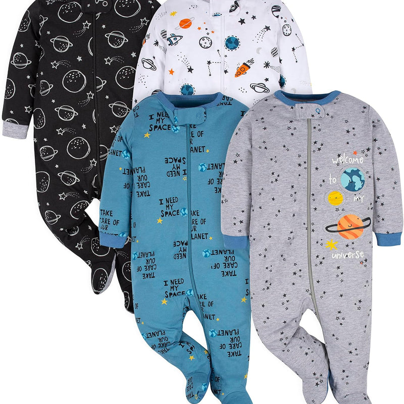 Gerber Baby Boys 4-Pack Sleep 'N Play Footie