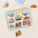 Melissa & Doug Wooden 8-Piece Vehicle Sound Puzzle for Toddlers and Kids Ages 2+