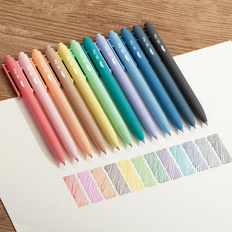 Mr. Pen- Retractable Gel Pens, 12 Pack, Colorful Ink, Fine Point 0.7mm | Fast Dry, Smooth Writing, Cute Pens for Drawing, Writing Planner and School Supplies
