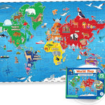 United States 70Pcs Floor Puzzle for Kids Ages 4-6 - USA Map with 50 States & Capitals