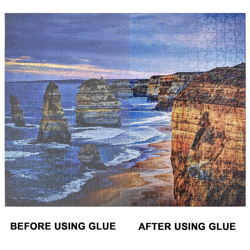 YAKAMOZ Clear Jigsaw Puzzle Glue with Precision Applicator – Non-Toxic, Quick Dry & Water-Soluble for Puzzles up to 5000 Pieces (200ML)