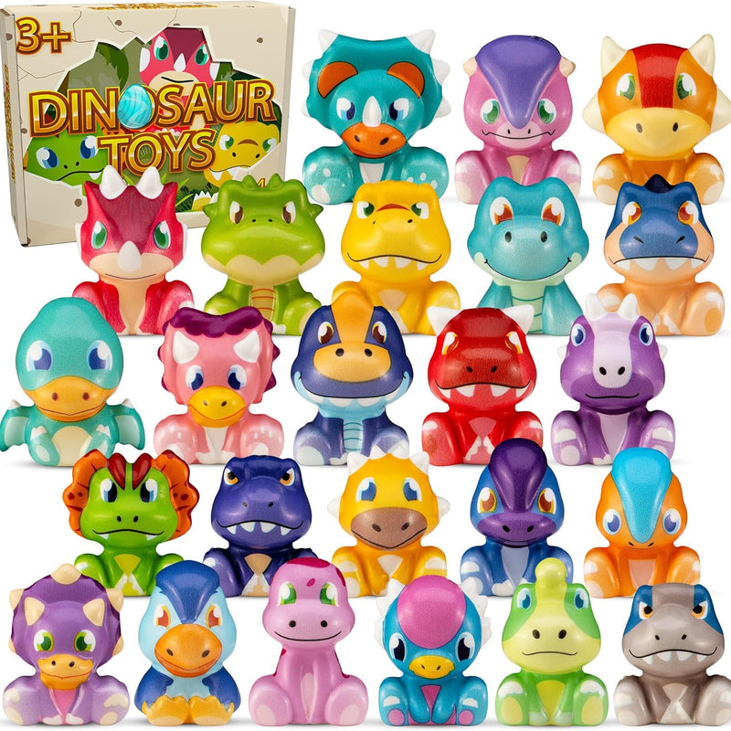 DMIGHT 24PCS Safari Animal Squishy Toys for Kids' Parties, Classroom Rewards, and Goodie Bags