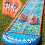 40×5.9FT Heavy Duty Slip and Slide with Sprinkler and 2 Boards, Water Slide for Adults with 3-Way Water Sprinkler, Giant Slip n Slide for Outdoor Backyard Lawn Kids Teens and Adults (Blue&Orange)