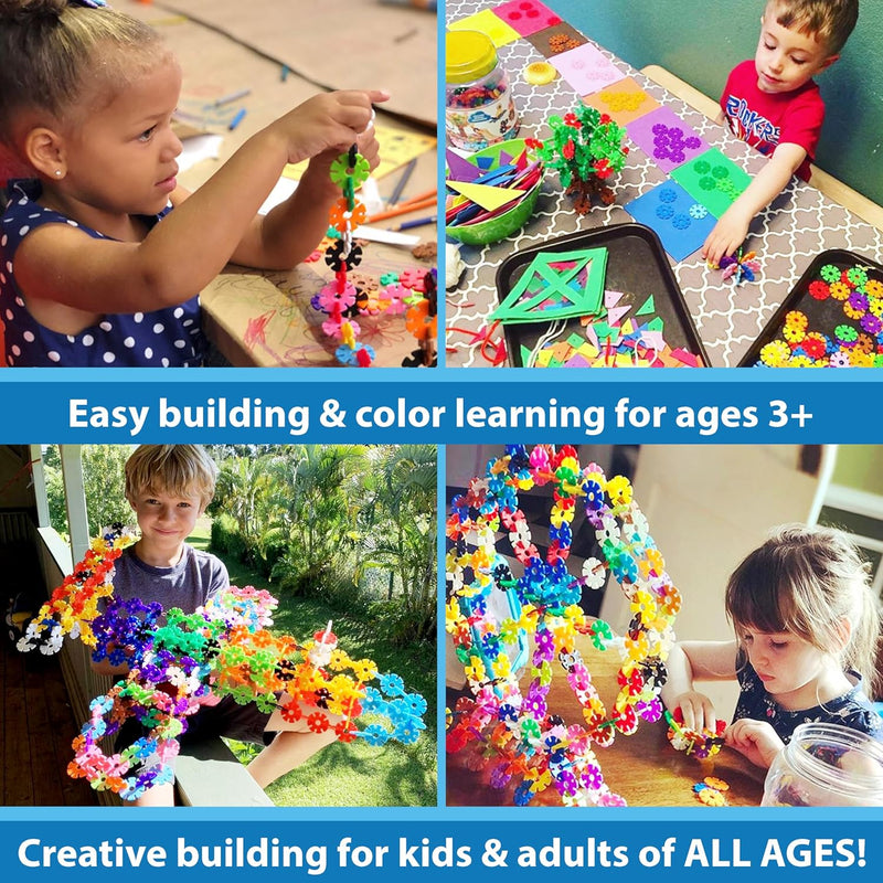 Brain Flakes 500 Piece Set, Aged 3+, Interlocking Plastic Disc Toy for Creative Building and STEM Learning
