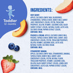 Gerber Toddler Food, Very Berry, Peaches & Cream, Strawberry Banana, Fruit Puree and Yogurt Pouches, Calcium Helps Support Strong Bones, No Artificial Flavors, 9-Pack