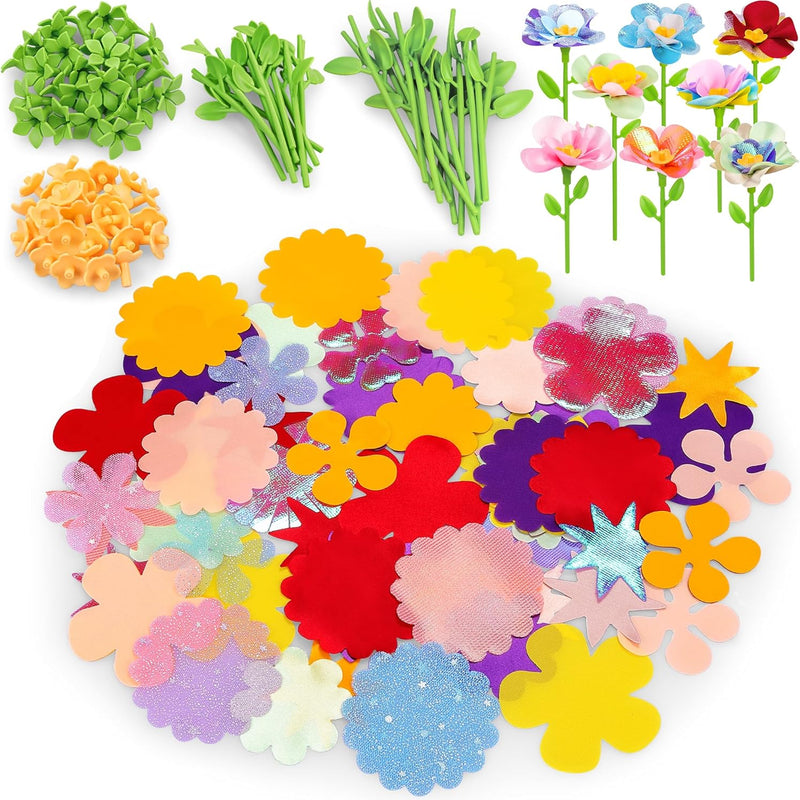 DIY Fabric Flower Bouquet Kit for Kids, Educational Toy, Arts and Crafts for 4+ Year Toddler Girl