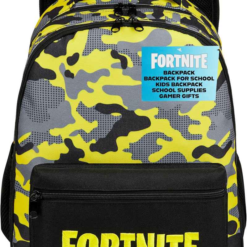 Fortnite Backpack for Kids Teens School Bookbag Travel Bag Rucksack for Vacation Sports Gifts for Kids (Black AOP)