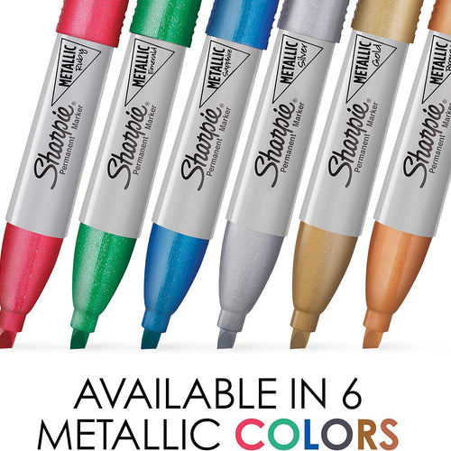 Sharpie Metallic Permanent Markers, Chisel Tip, Assorted Colors, 3 Count