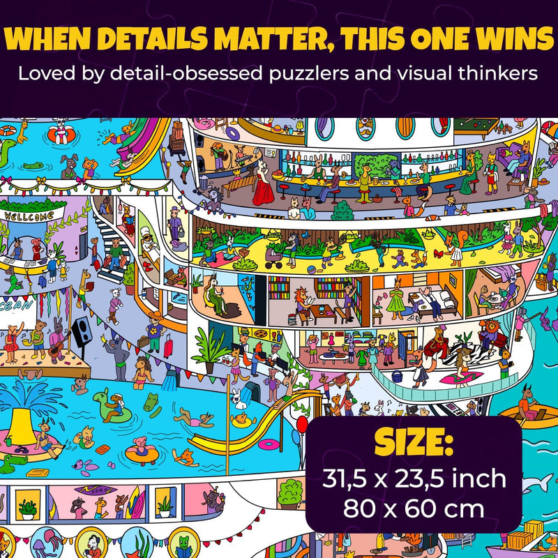 QUOKKA 1000 Piece Puzzle for Adults Cruise Vistas – Jigsaw Puzzles for Adults 1000 Pieces Premium Box Packaging - Extra Fun Challenges - Stunning Scenic Animal - Perfect for Relaxation & Gift Giving