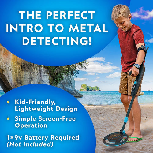 National Geographic starter metal detector kit for kids 7.4 inch waterproof coil trowel adjustable