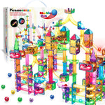 PicassoTiles 108pc Magnetic Marble Run Building Tiles STEM Learning Toy Preschool Construction Kit for Kids