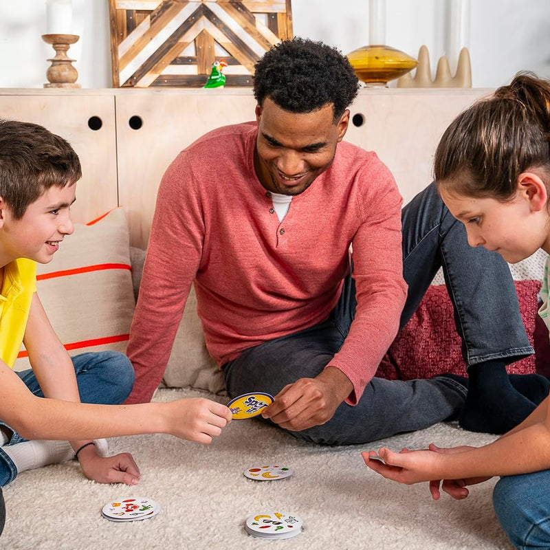 Asmodee Spot It! Classic Card Game 5-in-1 Pocket Eco Edition for quick reflexes and family fun