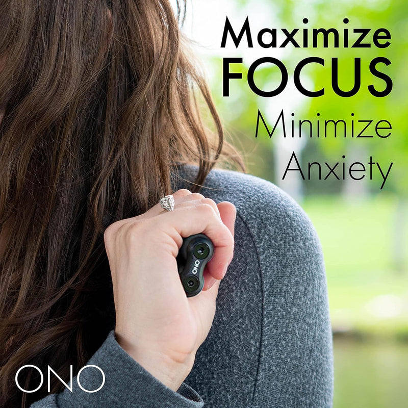 ONO Roller - Handheld Fidget Toy for Adults | Help Relieve Stress, Anxiety, Tension | Promotes Focus, Clarity | Compact, Portable Design (Black, Junior Size - ABS Plastic)