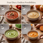Hungry Artisan 4-Disc Food Mill for Jams, Purees & Silky Sauce | Stainless steel, ergonomic rotary crank; also for tomato sauce, canning, applesauce, baby food, berries & mashed potatoes