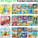 Timetome Water Painting Books for Kids Ages 3-6 | Water Coloring Books with Water Pens, No Mess Travel Toy for Kids to Develop Creativity, Fine Motor Skills and Early Learning