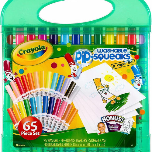Crayola Pip-Squeaks Washable Marker Set (65ct), Coloring Set, Drawing Art Supplies for Kids, Spring Craft Kit, Travel Activity, Gifts for Kids