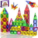 Mini Magnetic Tiles, 40 PCS tin travel magnetic tiles for kids age 3+, STEM educational building set