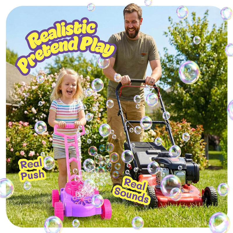 ArtCreativity 18" Bubble Lawn Mower for Toddlers with Bubble Machine and Sound Effects, 3 AA Batteries Required
