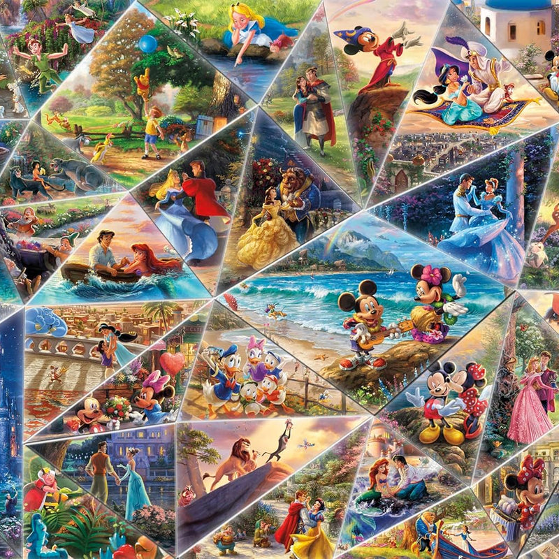 Buffalo Games Thomas Kinkade Disney Collage Jigsaw Puzzle, a 2000-Piece Premium Art Collection for Adults, Showcasing Immersive Disney Scenes and Proudly Made in the USA for an Enchanting Puzzling Experience.