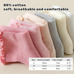ANYANIME Toddler Socks Ruffle for Girls Baby Grip Socks Non Slip Cute Frill