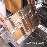 PlanetBox Rover Lunchbox Replacement - Brushed Stainless Steel Bento Box for Kids and Adults, Recycled Sustainable Lunch Box with Multi-Compartment Design