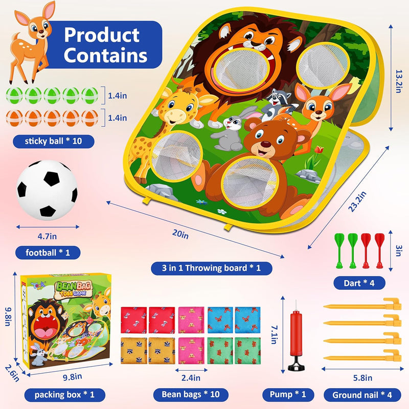 Animal Bean Bag Toss Game Outdoor Toy for Kids Family Party Supplies