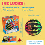 Watermelon Ball JR Durable Fillable Pool Toy for Underwater Games - Football, Basketball & Rugby - Perfect for Water Parties - Fun for Adults & Kids Alike - Ages 6+, 6.5" Multicolor