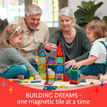 125PCS XL Magnetic Tiles Set with Storage Bag - Magnetic Building Tiles for Kids Ages 3-8, STEM Magnet Construction Toy