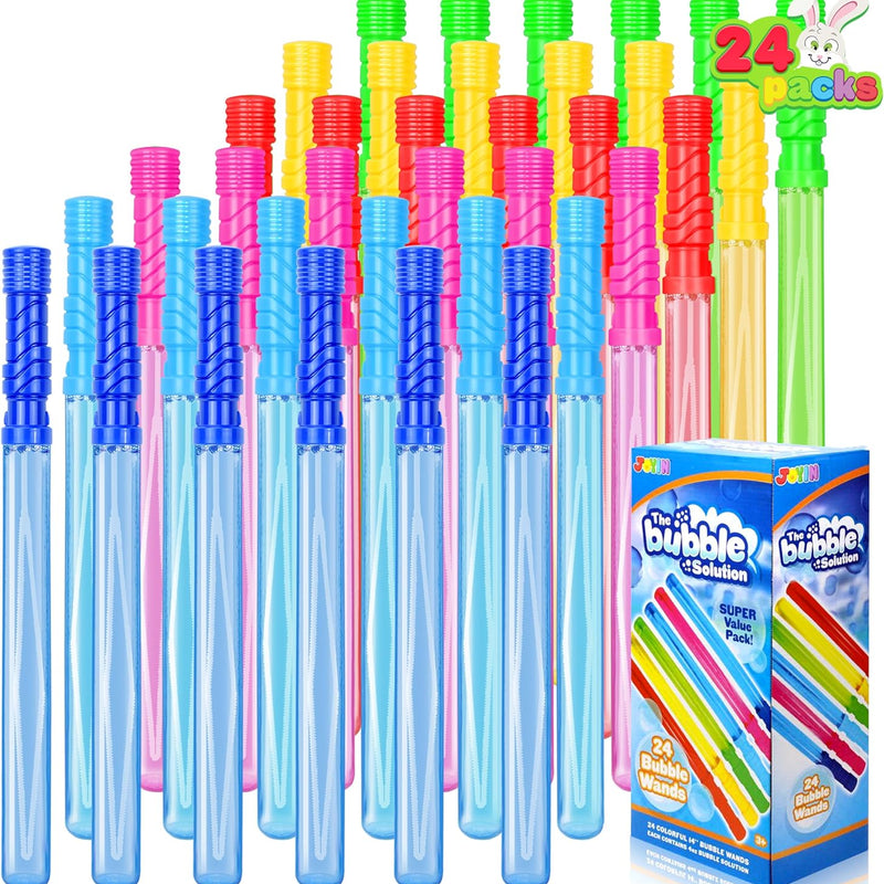 JOYIN 24 Pack 14.6'' Big Bubble Wands for Summer Toy, Outdoor/Indoor Activity Use, Bubbles Party Favors Supplies for Kids