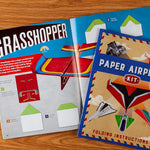 Paper airplane kit with 100 planes, 1000 stickers, launcher and rubber bands, colorful sheets, stem family gift
