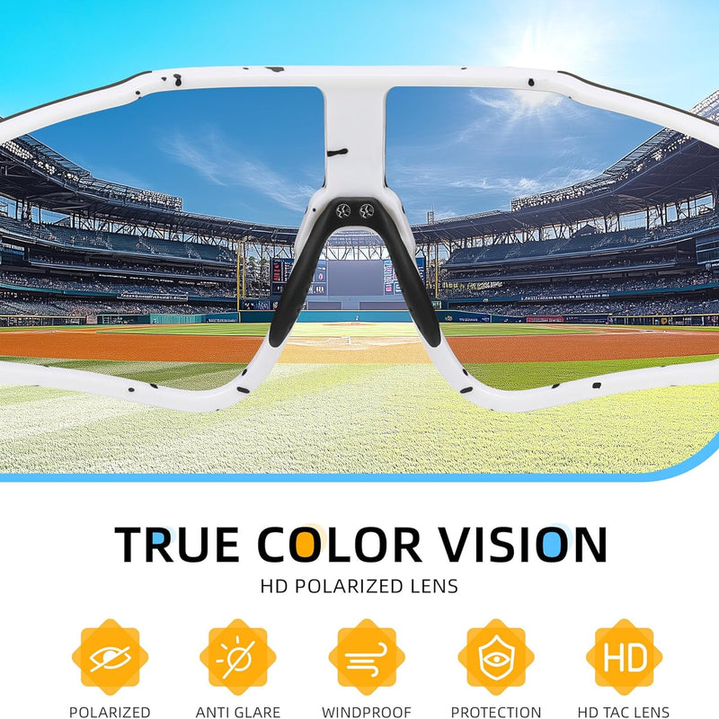 Kids Baseball Polarized Sunglasses for Boys and Girls, Youth Sun Glasses for Cycling and Running