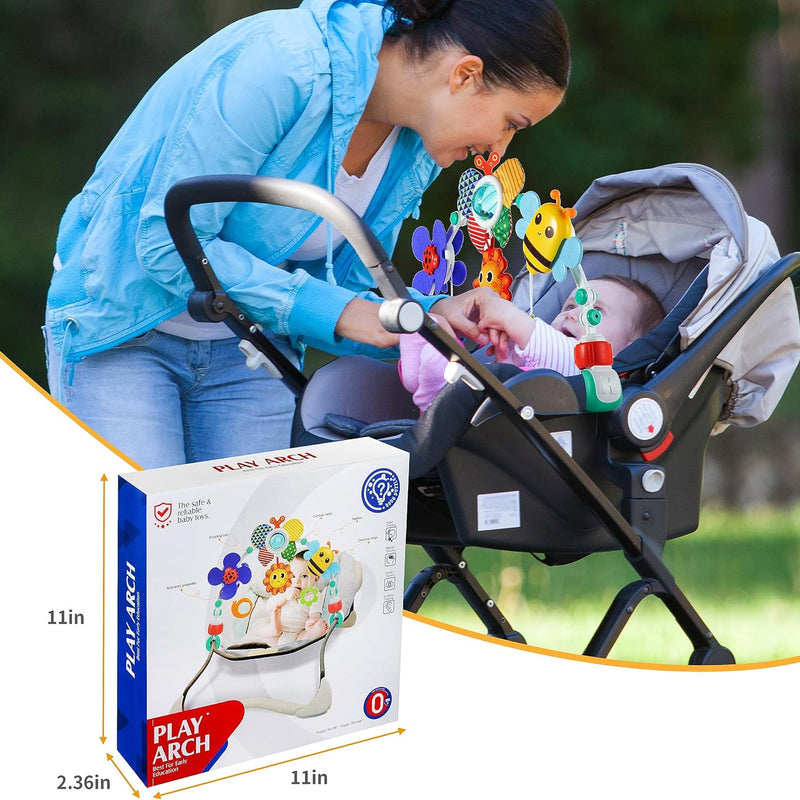 Lynncare Adjustable Arch Bassinet Toy with Sensory Activity Toys for Infant and Toddlers