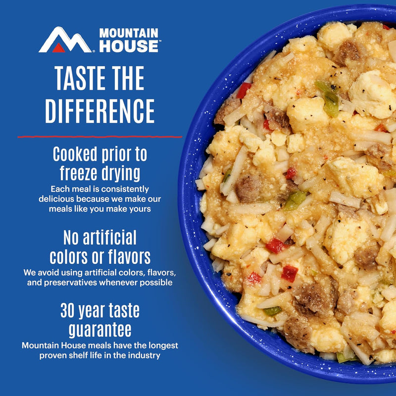 Mountain House Freeze-Dried Breakfast Entree | Backpacking Meals for Camping and Hiking, 4 Servings, 30-Year Shelf-Life, 2-Pack