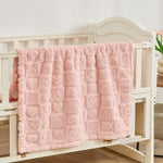 Yurhap Heart Baby Blanket, Love Plush Fleece Baby Blankets for Girls Boys | Soft Sherpa Baby Girl Blanket for Infant Toddler Newborn Gift, Fluffy Baby Essentials, For Crib Stroller, 30"x40", Light Pink