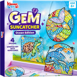 Klever Kits 4PCS Window Art Suncatcher Kits, Fun Gem Painting Kits, Diamond Art and Crafts for Boys Girls, Great Crafts Gift for Kids Birthdays Christmas Ages 6+