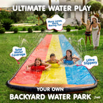 JAMBO 25Ft Premium XXL Slip Splash and Slide with 3 Bodyboards, Heavy Duty Water Slide- Advanced 3-Way Sprinkler System, Splash Mat Splash Pad Backyard Waterslide Outdoor Water Toys n Slides for Kids