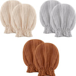 Pro Goleem Muslin Baby Mittens for Newborn, 100% Cotton No Scratch Soft Breathable Gloves for Boys and Girls 0-6 months