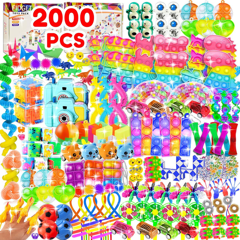 1000 Piece Fidget Toy Party Favor Pack: Sensory Toys for Kids' Birthdays, Carnivals, and Classrooms