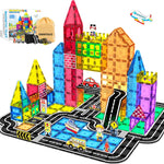 Goodtiles Magnetic Road Expansion Set, STEM Building Blocks for Kids Ages 3-5, Preschool Learning Toys