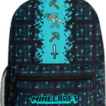 Minecraft Backpack for Boys Kids Teens Adjustable Straps Front Pocket Daypack Backpacks for Sports Gym School Gamer Gifts (Blue)