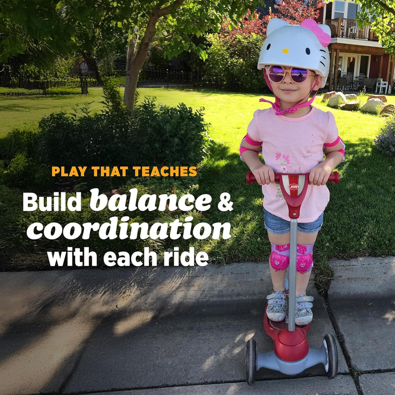 Radio Flyer My 1st Scooter, Red, 3-Wheel Balance Scooter for Kids 2-5 Years Old, Extra Wide Base and Easy Foot Brake