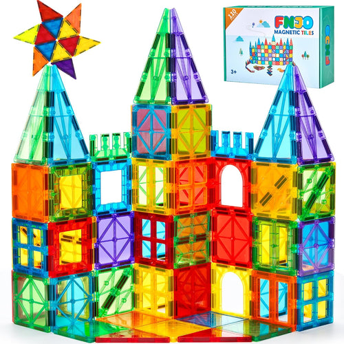 FNJO Magnetic Tiles 110PCS Magnet Building Set for Kids