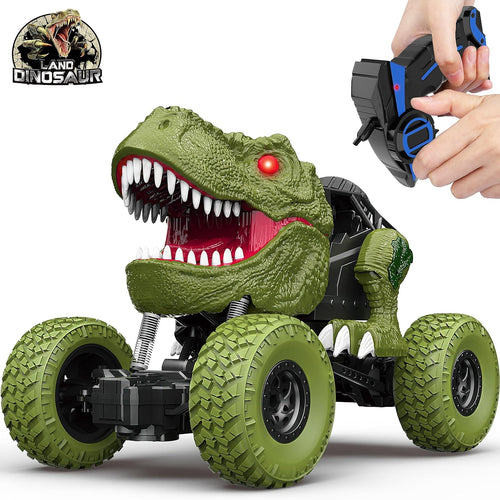 Remote Control Dinosaur Car with LED Light, 2.4GHz High-Performance Control, Rechargeable 4WD Off Road