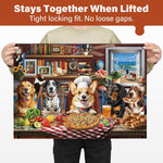 BenBen Puzzles for Adults 1000 Pieces, Dogs' Dinner Party, Dog Jigsaw Puzzle with Patterns on Back, Funny Animal Puzzle, Challenging Puzzles for Family Game Night, Home Décor