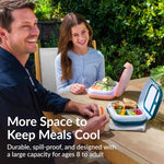 Bentgo Chill Max Leak-Proof XL Lunch Box - Included Ice Pack Keeps Food Cold; 5-Cup Capacity for Adults & Ages 8+, 3 or 4 Compartment Bento Box, BPA-Free, Dishwasher Safe (Lavender & Peach Blossom)