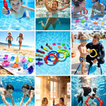 20Pcs Summer Pool Diving Swimming Toys for Kids Ages 3-12, Fun Swim Games Sinking Set, Underwater Dive Gifts with Storage Bag Include Torpedo Gems Shark Rings Sea Animals for Boys Girls