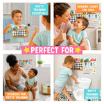 Hadley Designs Potty Training Chart for Toddlers Boys -10 Sticker Potty Chart for Toddlers Boys, 8.5x11" Potty Training Sticker Charts for Toilet Success, Monster Truck Toddler Reward Chart for Kids