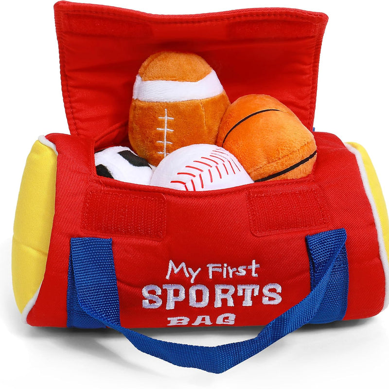 GUND Baby My First Sports Bag 5-Piece Sensory Plush Toy Playset for Babies